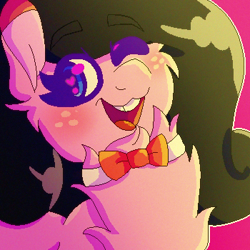 Size: 350x350 | Tagged: safe, artist:moonlightdisney5, derpibooru import, oc, oc:moonlight, earth pony, bowtie, fluffy, freckles, one eye closed, open mouth, open smile, smiling, solo, wink