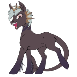 Size: 4000x4000 | Tagged: safe, artist:moonhoek, derpibooru import, oc, oc only, oc:fugu, earth pony, kelpie, original species, pony, 2021 community collab, absurd resolution, colored, derpibooru community collaboration, fangs, female, feral, fish tail, flat colors, looking at you, mare, open mouth, simple background, solo, transparent background