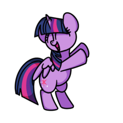 Size: 500x500 | Tagged: safe, artist:sugar morning, derpibooru import, twilight sparkle, twilight sparkle (alicorn), alicorn, pony, adorkable, animated, bipedal, cute, dancing, dork, eyes closed, female, frame by frame, gif, mare, simple background, solo, transparent background, twiabetes, weapons-grade cute, white outline