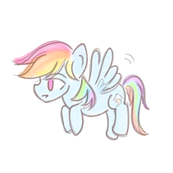 Size: 1000x1000 | Tagged: safe, artist:snowzaaah, derpibooru import, rainbow dash, pegasus, pony, cute, doodle, soft, solo