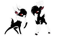 Size: 4657x3217 | Tagged: safe, artist:fusion sparkle, derpibooru import, velvet reindeer, oc, oc only, oc:dark velvet, oc:wooden soldier, deer, original species, reindeer, them's fightin' herds, 2021 community collab, black and white, community related, derpibooru community collaboration, fluffy, grayscale, monochrome, shipping, simple background, transparent background