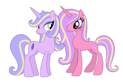 Size: 3000x2000 | Tagged: safe, derpibooru import, oc, oc only, oc:candy floss, oc:soft silk, pony, unicorn, 2021 community collab, cute, derpibooru community collaboration, duo, eyelashes, female, mare, multicolored eyes, purple eyes, show accurate, simple background, transparent background