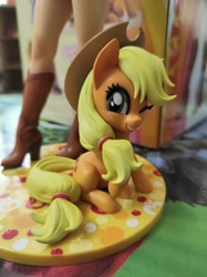 Size: 3472x4640 | Tagged: safe, derpibooru import, applejack, earth pony, pony, applejack's hat, cowboy hat, figurine, hat, kotobukiya, toy