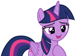 Size: 1280x949 | Tagged: safe, artist:andoanimalia, derpibooru import, twilight sparkle, twilight sparkle (alicorn), alicorn, pony, the ending of the end, female, mare, open mouth, raised hoof, simple background, smiling, solo, transparent background, vector