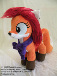 Size: 750x1000 | Tagged: safe, artist:makeshiftwings30, derpibooru import, fox, fox pony, hybrid, pony, plushie, ponified, solo, vicki fox