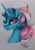 Size: 1125x1597 | Tagged: safe, artist:stormystica, derpibooru import, fizzy, pony, twinkle eyed pony, unicorn, g1, bust, portrait, profile, solo, traditional art