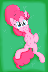 Size: 2048x3061 | Tagged: safe, artist:mr-degration, derpibooru import, pinkie pie, earth pony, pony, cute, female, grass, lying down, on back, solo