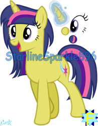 Size: 1024x1314 | Tagged: safe, artist:starlinesparkle896, derpibooru import, oc, oc only, oc:comet spark, pony, unicorn, female, horn, mare, offspring, open mouth, parent:comet tail, parent:twilight sparkle, parents:cometlight, reference sheet, simple background, solo, transparent background, unicorn oc
