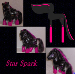 Size: 1400x1380 | Tagged: safe, artist:orangebutterflystar, derpibooru import, oc, oc:star spark, earth pony, pony, g1, earth pony oc, solo, toy
