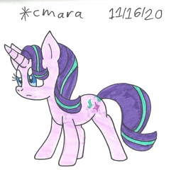 Size: 959x965 | Tagged: safe, artist:cmara, derpibooru import, starlight glimmer, pony, unicorn, female, mare, simple background, solo, traditional art, white background