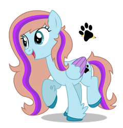 Size: 877x912 | Tagged: safe, artist:dragonchaser123, derpibooru import, oc, oc only, oc:bittersweet, pegasus, pony, 2021 community collab, cutie mark, derpibooru community collaboration, eyes open, female, long mane, open eyes, open mouth, paw print, simple background, smiling, solo, transparent background, wings