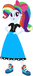 Size: 251x575 | Tagged: safe, artist:sturk-fontaine, derpibooru import, rainbow dash, equestria girls, 1950s rainbow dash, alternate universe, base used, bow, clothes, eyelashes, hair bow, hand on hip, lipstick, poodle skirt, rainbow dash always dresses in style, shoes, simple background, tomboy taming, white background