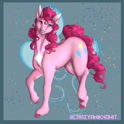 Size: 3000x3000 | Tagged: safe, artist:crazyaniknowit, derpibooru import, pinkie pie, earth pony, pony, female, high res, mare, solo