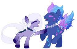 Size: 1024x646 | Tagged: safe, artist:pure-blue-heart, derpibooru import, oc, oc only, oc:cavern light, oc:juniper, original species, pond pony, female, male, simple background, transparent background