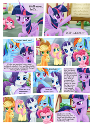 Size: 3000x4000 | Tagged: safe, artist:lifesharbinger, artist:mrrowerscream, derpibooru import, applejack, fluttershy, pinkie pie, rainbow dash, rarity, twilight sparkle, twilight sparkle (alicorn), alicorn, earth pony, pegasus, pony, unicorn, comic:curse and madness, mlpcam, starry eyes, wingding eyes