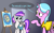 Size: 1280x799 | Tagged: safe, artist:petirep, oc, oc only, oc:blank canvas, oc:mane event, pegasus, pony, unicorn, ask bronycon ponies 2013, bronycon, bronycon 2013, bronycon mascots, dialogue, easel, female, gradient background, mare, paintbrush, painting, pegasus oc, speech bubble, unicorn oc, vest, window