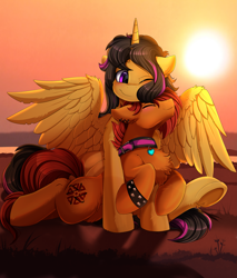 Size: 2893x3395 | Tagged: safe, artist:pridark, derpibooru import, oc, oc only, alicorn, pony, alicorn oc, commission, cuddling, duo, eyes closed, high res, horn, one eye closed, smiling, underhoof, wings