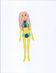 Size: 1700x2200 | Tagged: safe, artist:justinandrew1984, derpibooru import, fluttershy, equestria girls, bikini, clothes, quality, swimsuit, traditional art