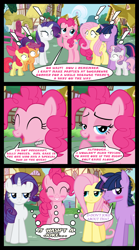 Size: 1280x2300 | Tagged: safe, artist:bigsnusnu, derpibooru import, apple bloom, dusk shine, fluttershy, pinkie pie, rarity, scootaloo, sweetie belle, twilight sparkle, earth pony, pegasus, pony, unicorn, comic:dusk shine in pursuit of happiness, duskpie, female, filly, flirting, flirty, half r63 shipping, implied cup cake, male, rule 63, shipping, straight, twinkie, two toned mane, two toned tail