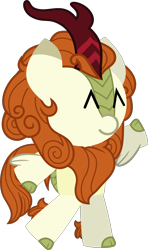 Size: 4304x7256 | Tagged: safe, artist:isaac_pony, derpibooru import, autumn blaze, kirin, cute, female, horns, kibiy pony, show accurate, simple background, smiling, solo, standing, transparent background, vector