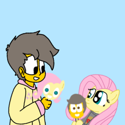 Size: 768x768 | Tagged: safe, derpibooru import, fluttershy, human, pegasus, crossover, crossover shipping, fluttermour, food, my little pony, popsicle, seymour skinner, shipping, the simpsons