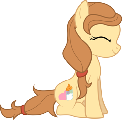 Size: 3130x3078 | Tagged: safe, derpibooru import, oc, oc only, oc:cream heart, earth pony, pony, button's adventures, cute, eyes closed, female, happy, simple background, sitting, smiling, solo, transparent background, vector