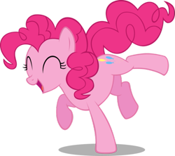 Size: 539x479 | Tagged: safe, derpibooru import, pinkie pie, earth pony, pony, ^^, cute, dancing, diapinkes, eyes closed, female, happy, having fun, simple background, solo, solo female, transparent background, vector