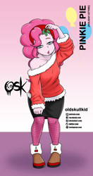 Size: 984x1860 | Tagged: safe, artist:oldskullkid, derpibooru import, pinkie pie, equestria girls, christmas, christmas outfit, clothes, holiday, holly, holly mistaken for mistletoe, sweater