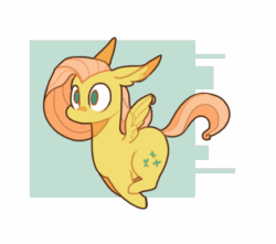 Size: 434x383 | Tagged: safe, artist:duckjifs246, derpibooru import, fluttershy, pegasus, pony, abstract background, animated, cute, ear fluff, female, flapping, flapping wings, floppy ears, frame by frame, galloping, gif, jumping, long neck, mare, no mouth, prancing, running, shyabetes, solo, spread wings, stubby, three quarter view, wing flap, wings