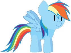 Size: 8695x6556 | Tagged: safe, artist:isaac_pony, derpibooru import, rainbow dash, pegasus, pony, cute, female, food, horns, kibiy pony, mare, show accurate, simple background, smiling, solo, spread wings, standing, transparent background, vector, wings