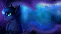 Size: 3840x2169 | Tagged: safe, artist:erroremma, derpibooru import, princess luna, alicorn, pony, female, lineless, lineless art, mare, solo