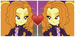 Size: 3264x1650 | Tagged: safe, derpibooru import, edit, edited screencap, screencap, adagio dazzle, better together, equestria girls, sunset's backstage pass!, female, heart, self shipping, shipping, shipping domino, solo