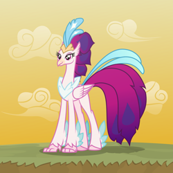 Size: 6969x6969 | Tagged: safe, artist:kmlp, derpibooru exclusive, derpibooru import, queen novo, classical hippogriff, hippogriff, my little pony: the movie, female, smiling, solo, vector