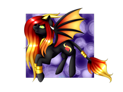 Size: 1600x1200 | Tagged: safe, artist:minelvi, derpibooru import, oc, oc only, dracony, dragon, hybrid, pony, bat wings, bracelet, flying, horns, jewelry, leonine tail, simple background, solo, tail wrap, transparent background, wings