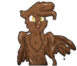 Size: 1280x1092 | Tagged: safe, artist:pzkratzer, derpibooru import, gilda, belly button, covered in mud, cute, hug, messy, mud, mud bath, muddy, simple background, sketch, slimy, transparent background, wet and messy, younger