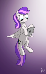 Size: 1229x2000 | Tagged: safe, artist:petirep, oc, oc only, oc:blank canvas, pegasus, pony, ask bronycon ponies 2013, bronycon, bronycon 2013, bronycon mascots, female, flying, gradient background, ipad, mare, pegasus oc, solo