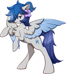 Size: 1197x1338 | Tagged: safe, derpibooru import, oc, oc only, oc:zephyrpony, 2021 community collab, derpibooru community collaboration, flower on ear, simple background, solo, transparent background