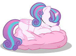 Size: 1198x888 | Tagged: artist needed, safe, derpibooru import, princess flurry heart, alicorn, pony, cute, eyes closed, female, flurrybetes, mare, missing cutie mark, older, older flurry heart, pillow, simple background, sleeping, smiling, solo, transparent background