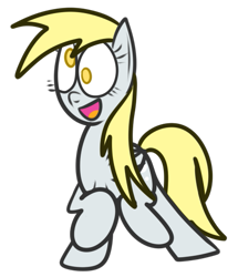 Size: 449x521 | Tagged: safe, artist:mr-degration, derpibooru import, derpy hooves, pegasus, pony, female, open mouth, simple background, solo, transparent background