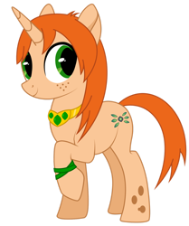 Size: 1280x1529 | Tagged: safe, artist:lhenao, derpibooru import, oc, oc:chrystine mirage, hybrid, pony, unicorn, 2021 community collab, derpibooru community collaboration, jewelry, necklace, simple background, solo, transparent background