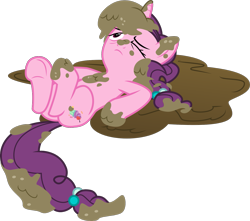 Size: 1555x1373 | Tagged: safe, artist:sollace, derpibooru exclusive, derpibooru import, sugar belle, pony, unicorn, .svg available, lying down, mud, mud puddle, on back, simple background, solo, svg, transparent background, vector