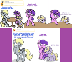 Size: 2254x1920 | Tagged: safe, artist:clovenhoofprints, derpibooru import, amethyst star, derpy hooves, dinky hooves, sparkler, pony, unicorn, lovestruck derpy