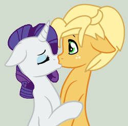 Size: 808x792 | Tagged: safe, artist:jadethepegasus, derpibooru import, ragamuffin (equestria girls), rarity, pony, unicorn, equestria girls ponified, female, kissing, male, ponified, rarimuffin, shipping, straight
