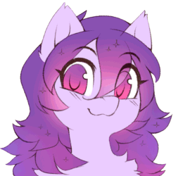 Size: 917x917 | Tagged: safe, artist:share dast, edit, editor:seiken, oc, oc only, oc:share dast, earth pony, pony, animated, blinking, blushing, bust, chest fluff, cute, daaaaaaaaaaaw, ear fluff, eye clipping through hair, female, floppy ears, looking at you, mare, no pupils, ocbetes, portrait, simple background, solo, white background