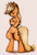 Size: 827x1211 | Tagged: safe, artist:imalou, applejack, earth pony, pony, semi-anthro, belly button, solo
