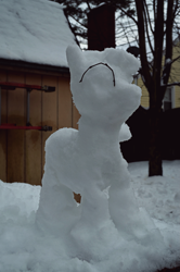 Size: 2649x3999 | Tagged: safe, artist:xchan, irl, photo, snow, snowmare, snowpony