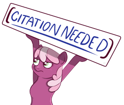 Size: 2222x1888 | Tagged: safe, artist:xchan, derpibooru exclusive, cheerilee, pony, bipedal, citation needed, frown, reaction image, sign, simple background, solo, transparent background, wikipedia, xkcd