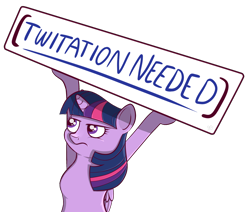 Size: 2222x1888 | Tagged: safe, alternate version, artist:xchan, derpibooru exclusive, twilight sparkle, twilight sparkle (alicorn), alicorn, pony, bipedal, citation needed, frown, name pun, pun, reaction image, sign, simple background, solo, transparent background, wikipedia, xkcd