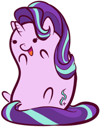 Size: 412x519 | Tagged: safe, artist:xchan, starlight glimmer, pony, unicorn, bean pony, beans, cute, female, food, glimmerbetes, mare, open mouth, sausage pony, simple background, solo, transparent background