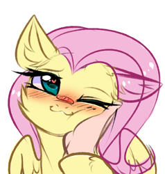 Size: 2696x2836 | Tagged: safe, artist:pesty_skillengton, fluttershy, oc, human, pegasus, pony, :3, ;3, bandaid, blushing, cheek fluff, cheek squish, commission, cute, daaaaaaaaaaaw, disembodied hand, ear fluff, female, hand, hand on cheek, heart eyes, hnnng, human on pony petting, human pov, looking at you, love, mare, offscreen character, offscreen human, one eye closed, petting, pov, pure, shyabetes, simple background, smiling, smiling at you, squishy cheeks, transparent mane, weapons-grade cute, white background, wholesome, wingding eyes, ych example, your character here